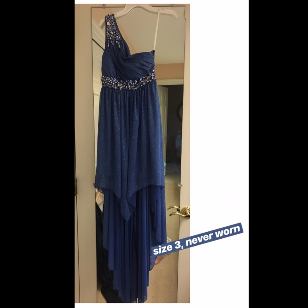 NWT Blue High Low Prom Dress